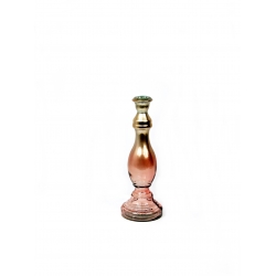 Świecznik szklany złoto - różowy 30 cm